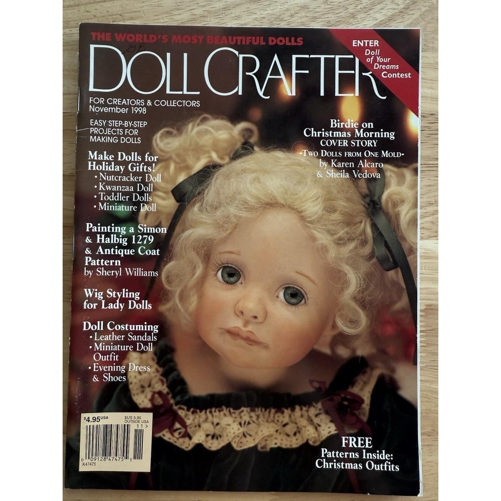 Doll Crafter for‎ Creators & Collectors November 1998 w Pull Out Pattern